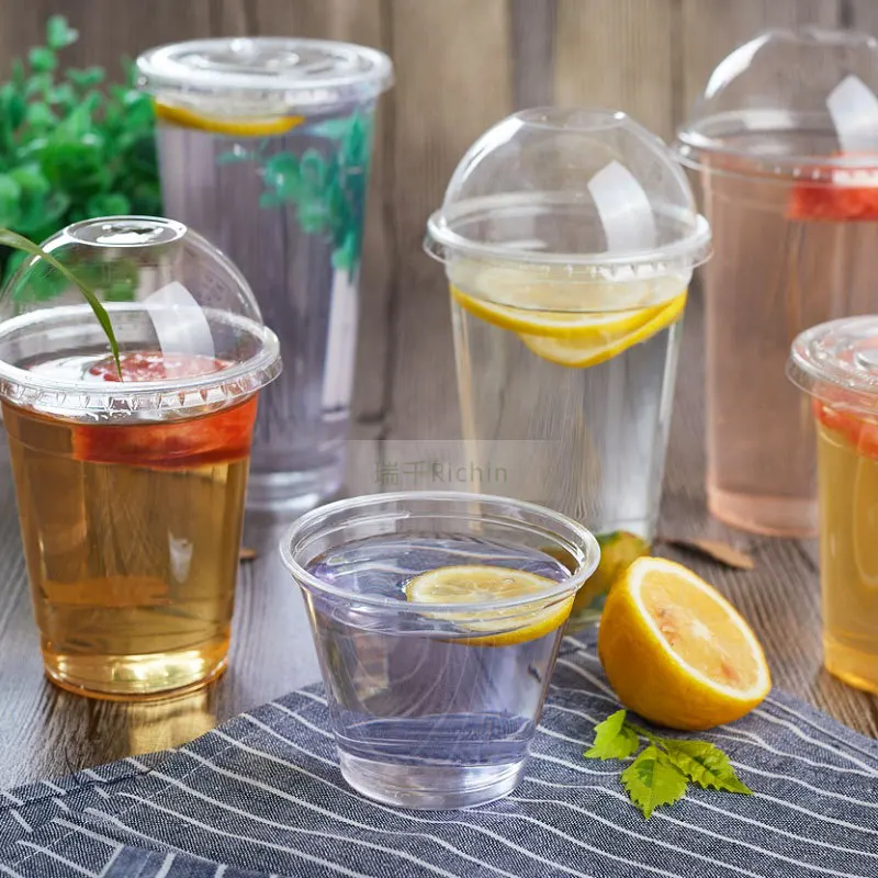 95 Caliber Thread Cup 360-700ml Large Capacity Thickened Cold Drink Foreign Trade Plastic Cup Pet Cup