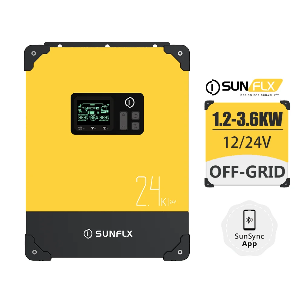 Sunflx 120v 240v single phase  inverter 12/24v 3kw 1.2kw 2.4kw solar inverter 3600w off grid mppt solar inverter 3kw 2.4kw