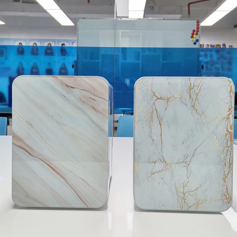 
5 Liter Compact Small Refrigerator with Marble Glass Mirror Door Electric Cooler and Warmer Mini Nevera Fridge 