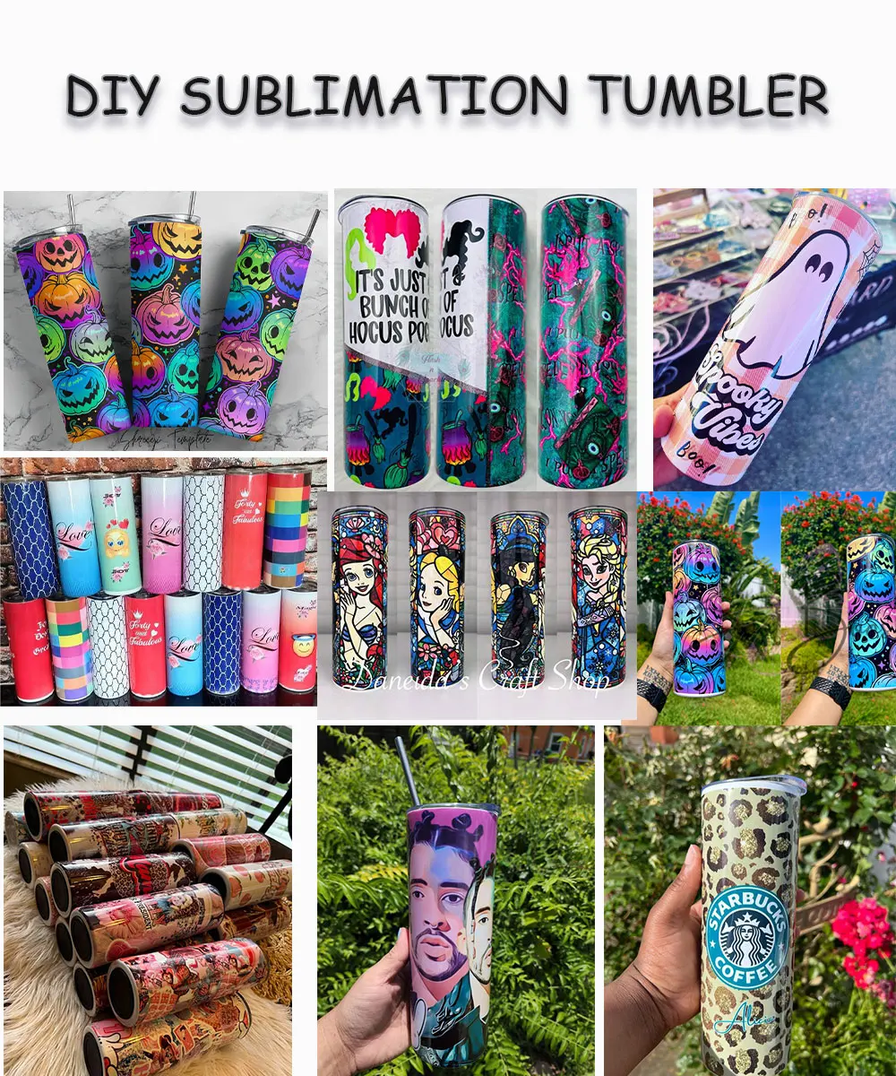 USA Warehouse Stocked Stainless Steel Double Wall insulated 20oz White Straight Slim Sublimation Blanks Tumbler With Straws