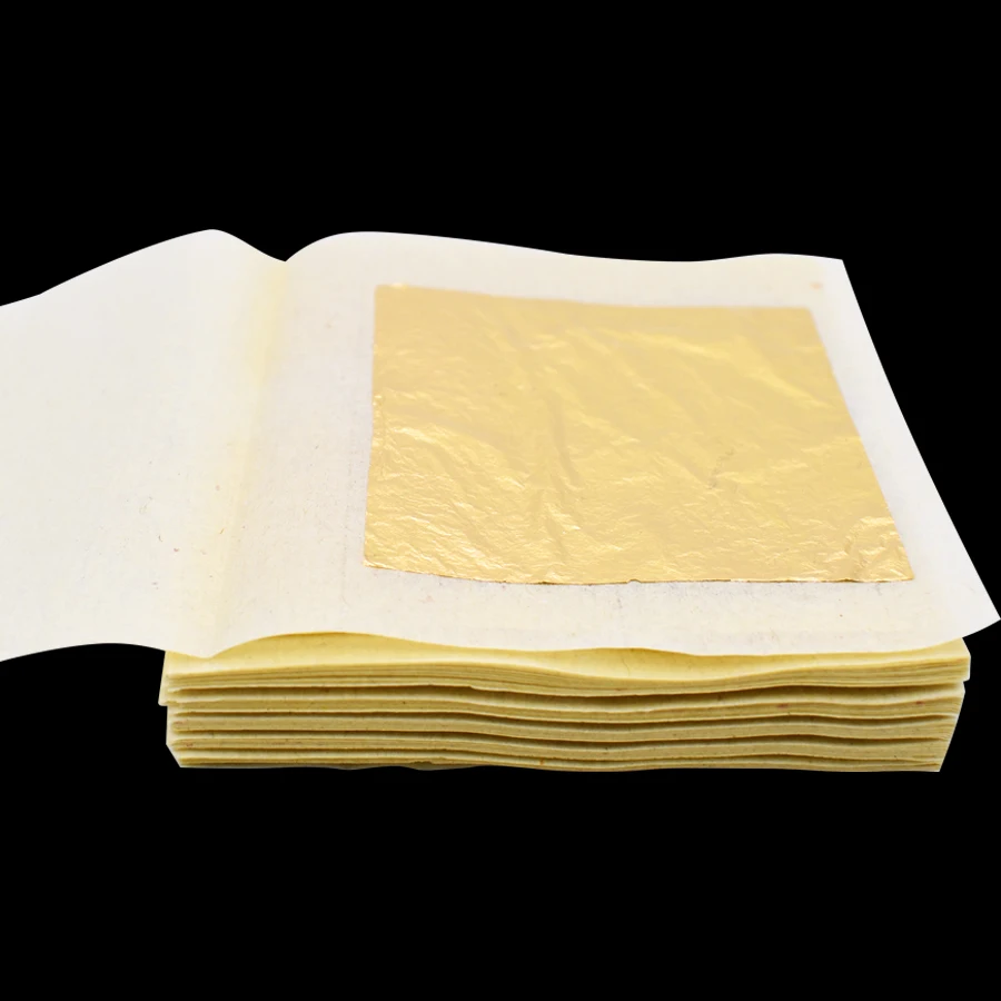 High quality 24k Edible Gold Foil Food Decoration ice cream Cake Baking Food Drink Coffee Hot Pot Healthy Fashion 9.33x9.33 cm