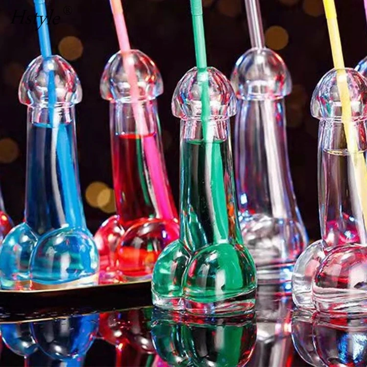 Wholesale Creative Penis Cup 100ml Funny Wine Glass Bottle Penis Shaped Glass Bottle Unique Popular Shot Glass  SD293