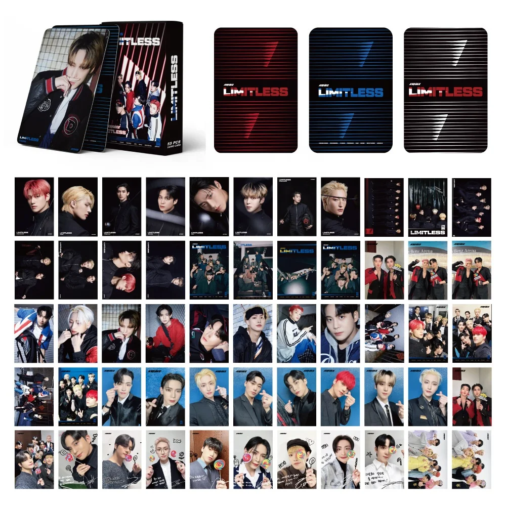 YUWEI 55/pcs ATEEZ Album cards JAPAN ALBUM LIMITLESS LOMO Double Sides Selfie Photocards Fans Gifts