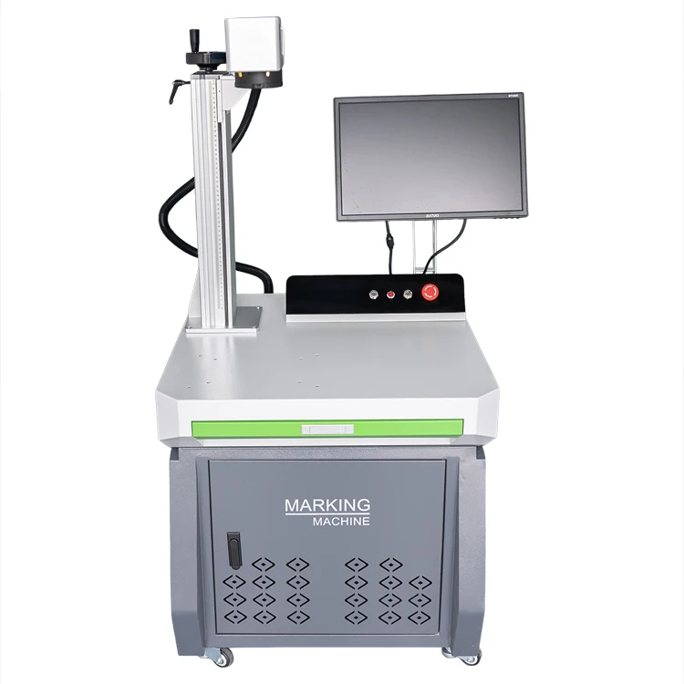 Industrial CNC 20W 30W 50W 100W Fiber Laser Marking Machine with Rotary and Computer Software Engraving for Metal Plastic
