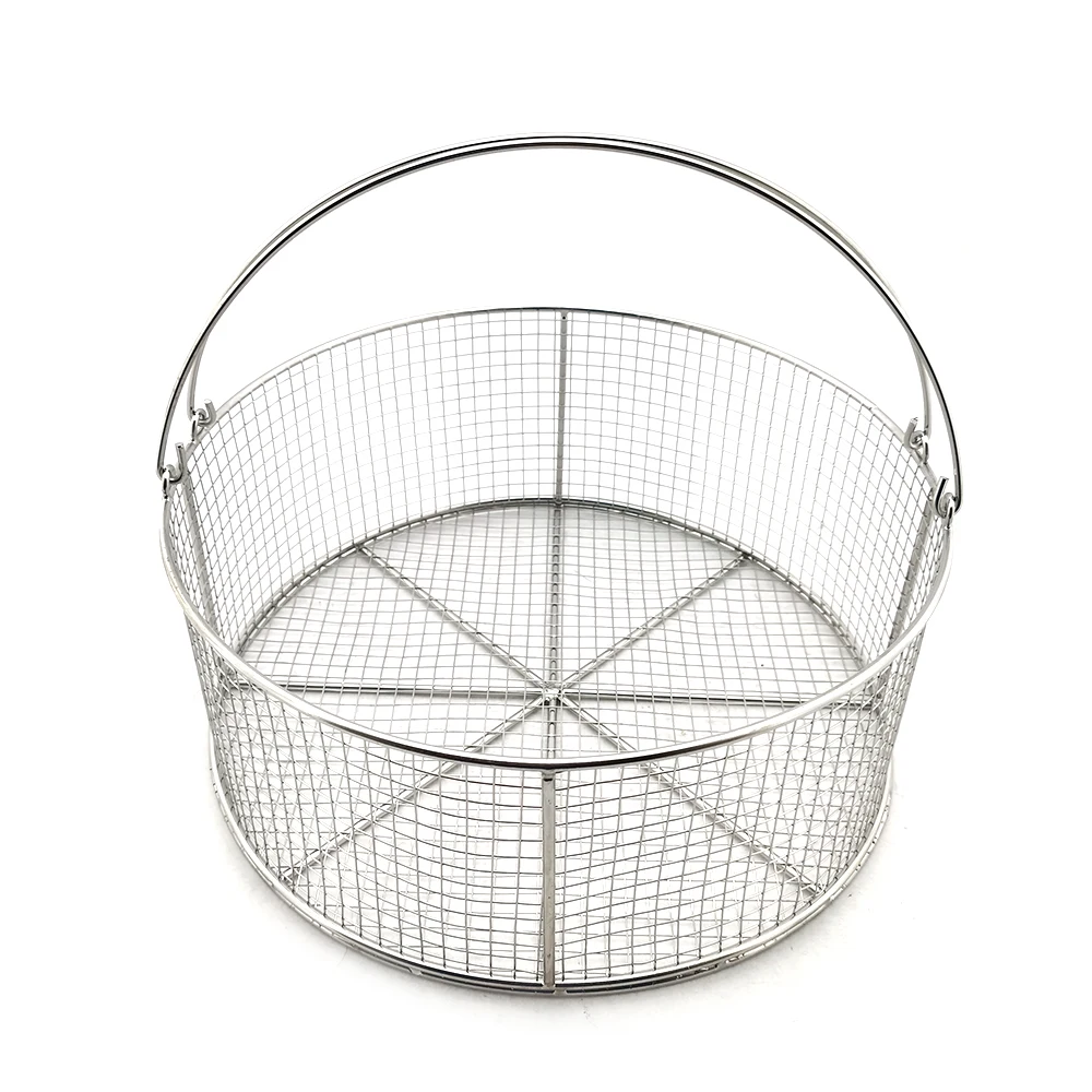 Round Fine Mesh Stainless Steel Grill Wire Basket for