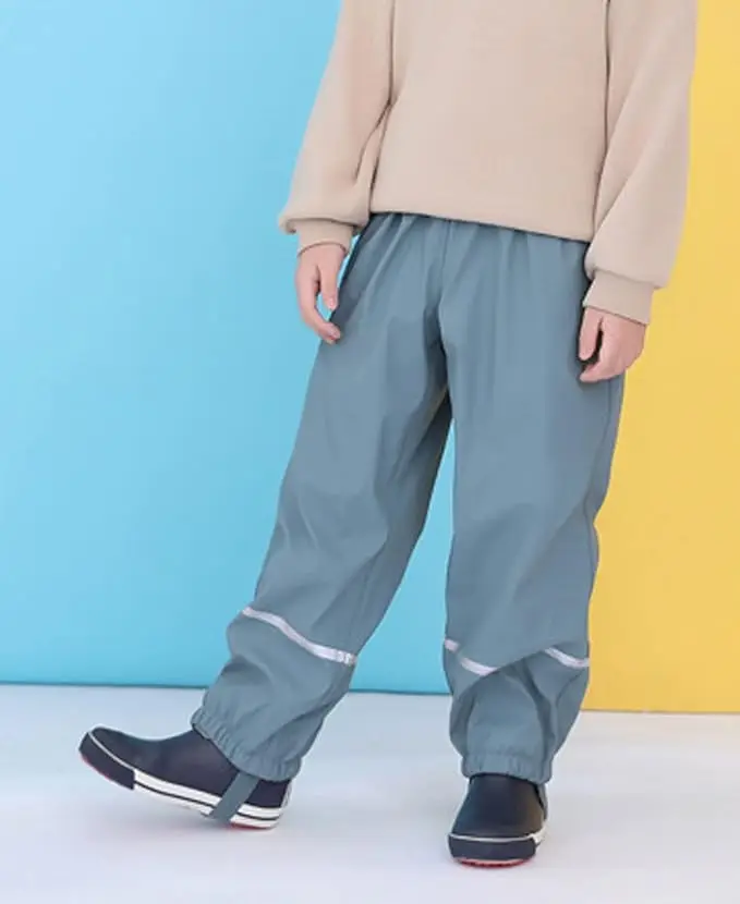 2024 PU Waterproof Girls Rain Fleece Warm GirlsTrousers Sport Velvet Children Tights Outdoor Winter Thermal Kids Loose Overalls