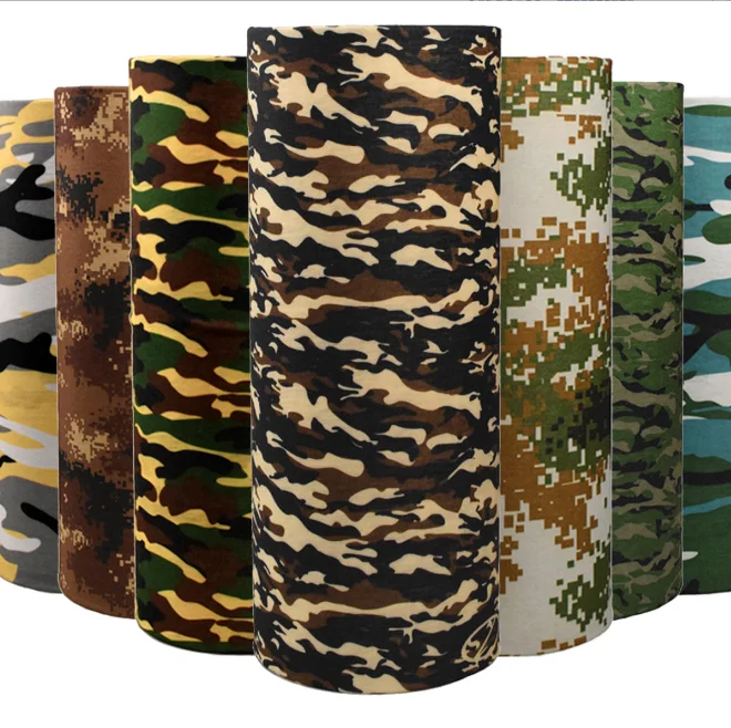 Customized Multifunctional Fishing Neck Gator Elastic Face Neck Gaiter Seamless Rpet Polyester Bandana Buffs With Logo Print