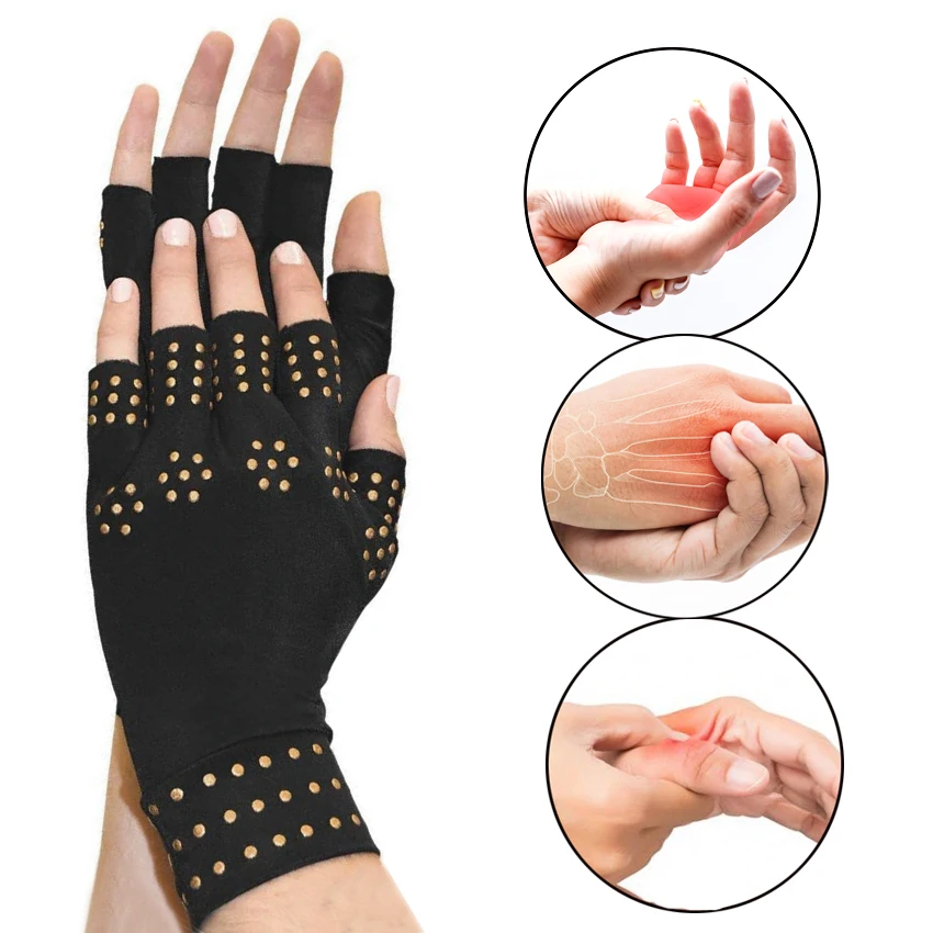 Half Finger Magnetic Anti Arthritis Rheumatoid Health Compression Therapy Gloves Joint Pain Relief Men Women Safe Wrist HA01862