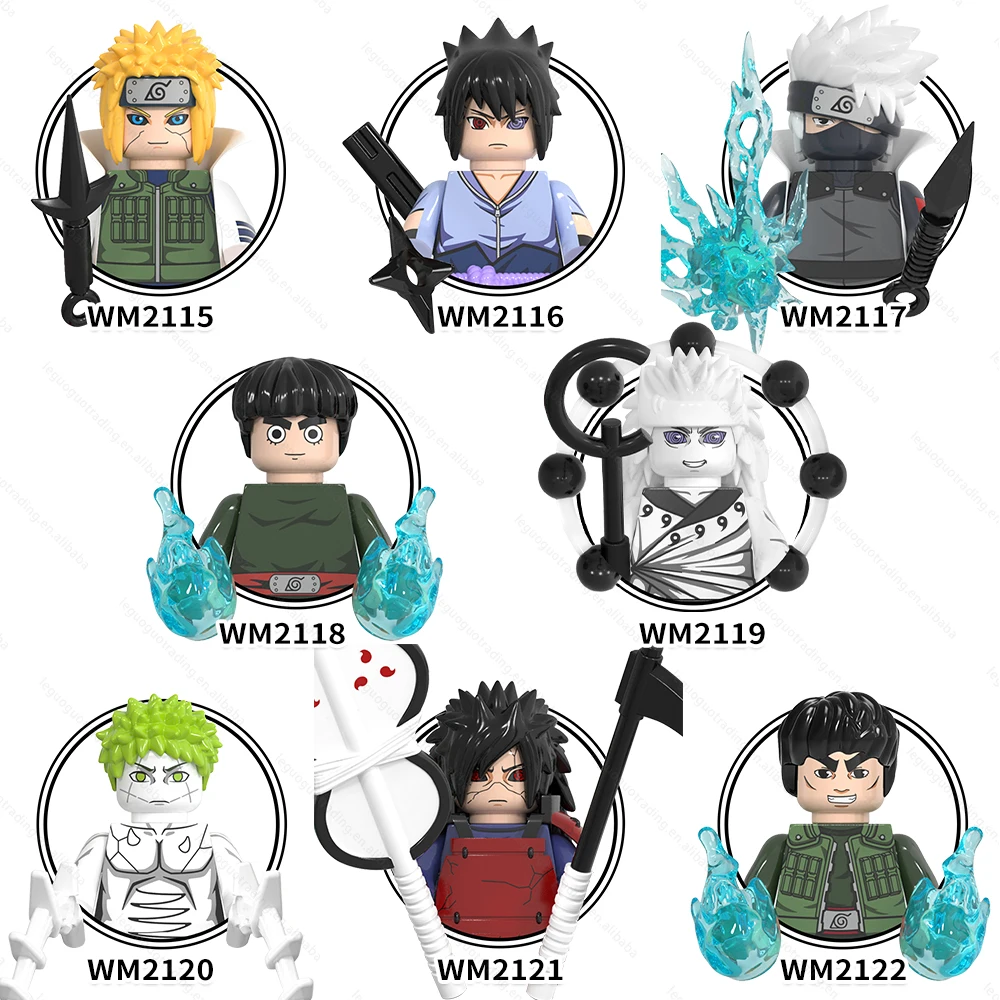 WM6109  Japanese Anime Figures Uchiha Madara Uchiha Sasuke Plastic Juguetes DIY Building Block Sets  Kids Toys  For Children