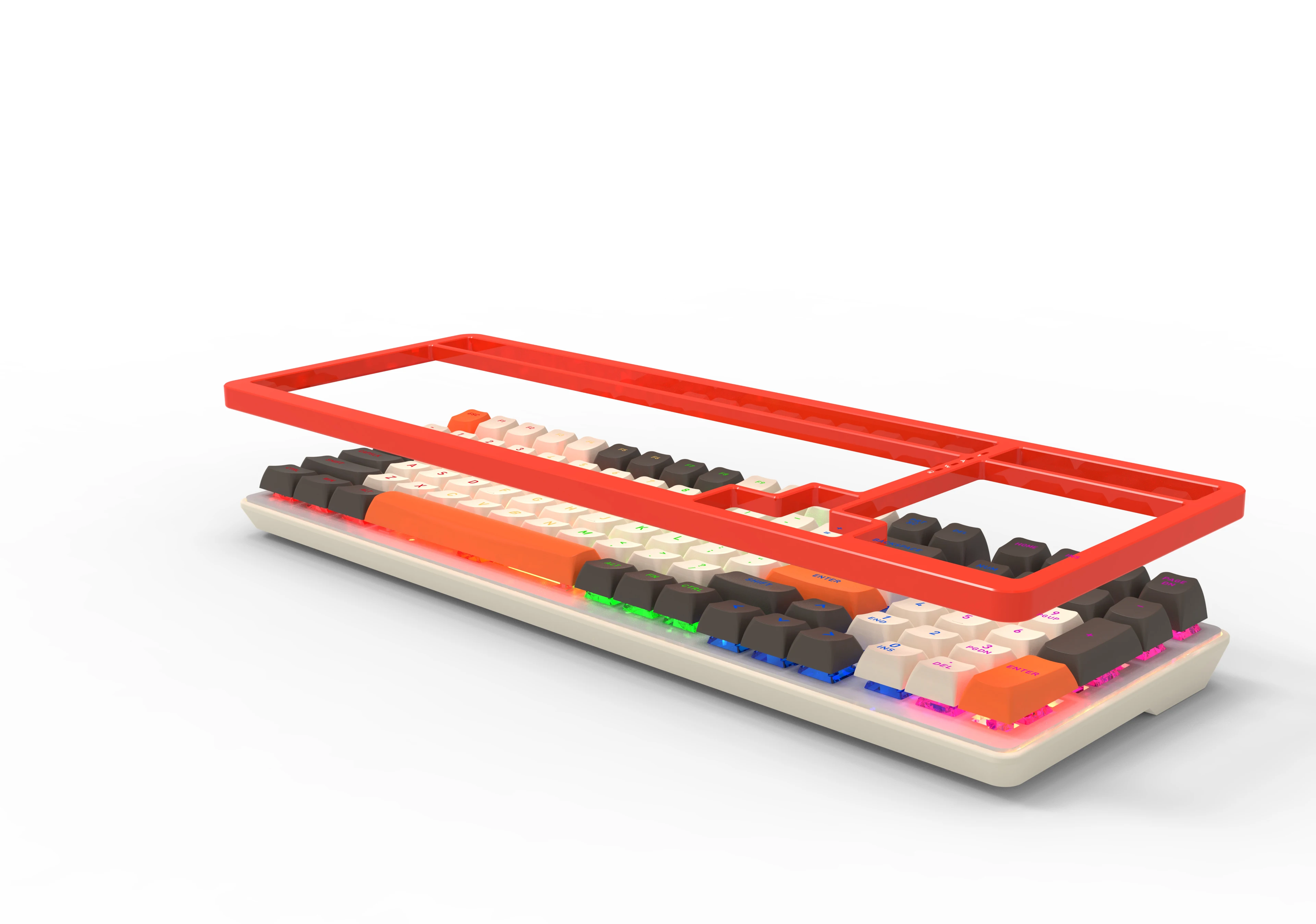 Low Profile Wireless Mechanic 2.4G/Type-C/Bluetooth RGB Mechanical Gaming Keyboard