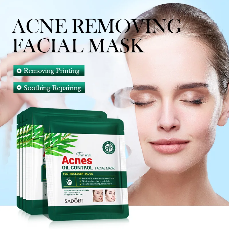 Tea Tree Essence Mask Anti-Acne Light Acne Print Refreshing Moisturizing Mask