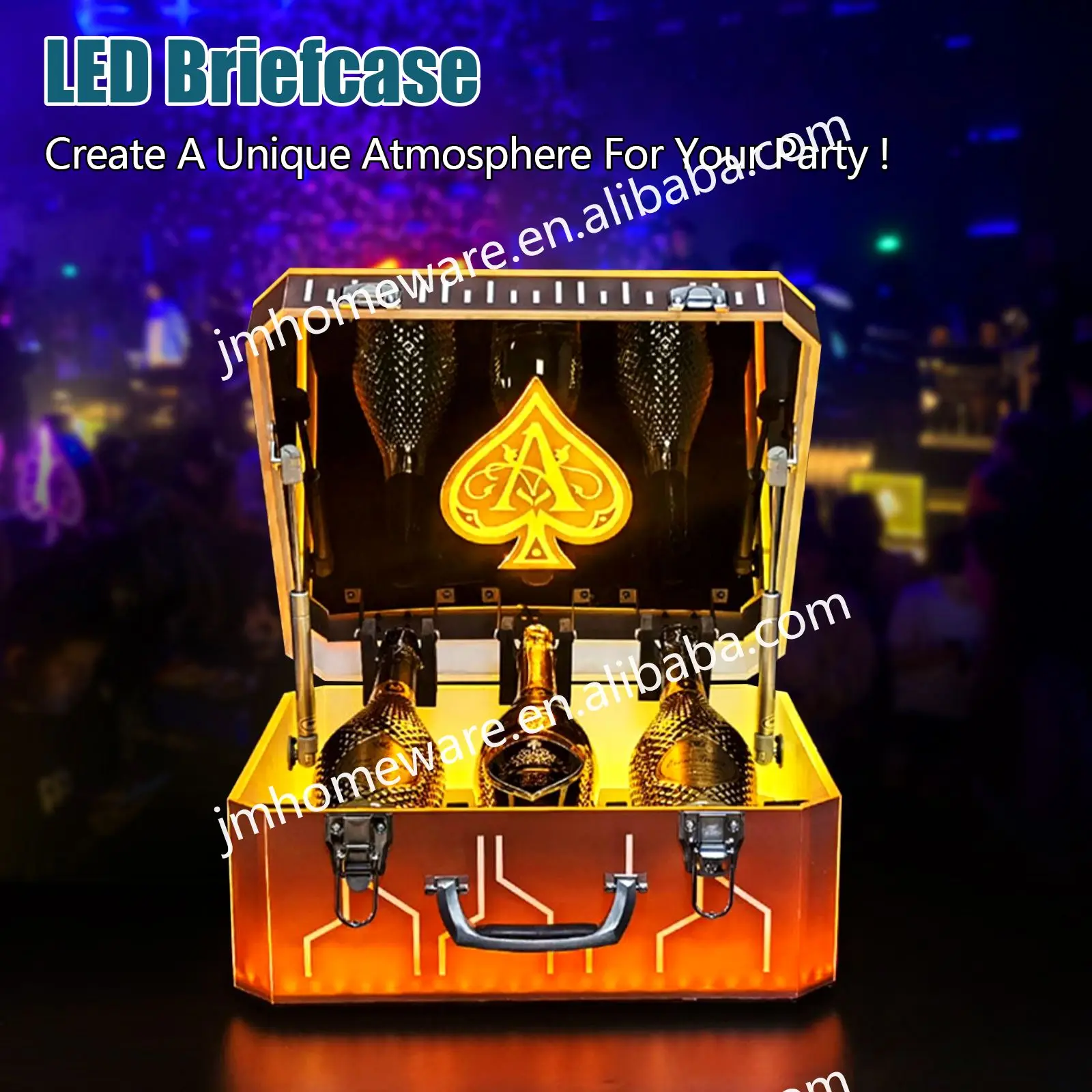 Led Flashing Light Three Led Bottle Presenter For Night Club Water Bottle Case Holder Champagne Bottle Display Case