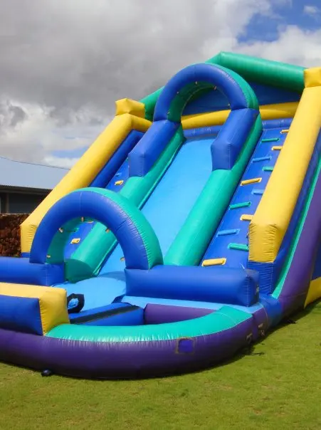 Double ladder and single line inflatable water slide for kids