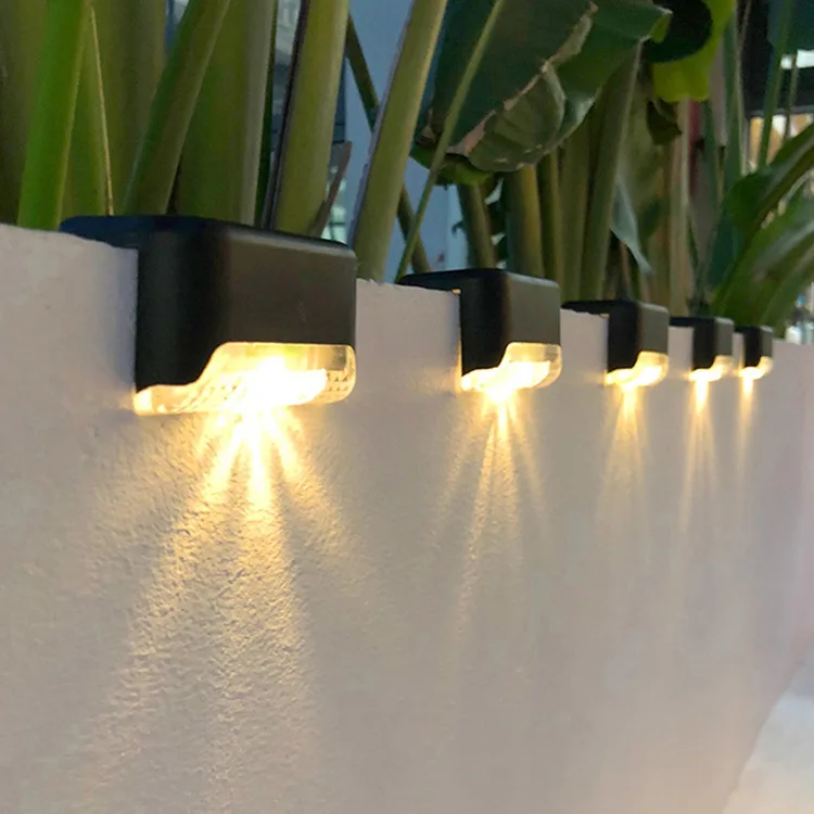 Outdoor Waterproof Path Stair Wall Lighting Warm White Deck Lights LED Solar Lamp Balcony Fence Lights