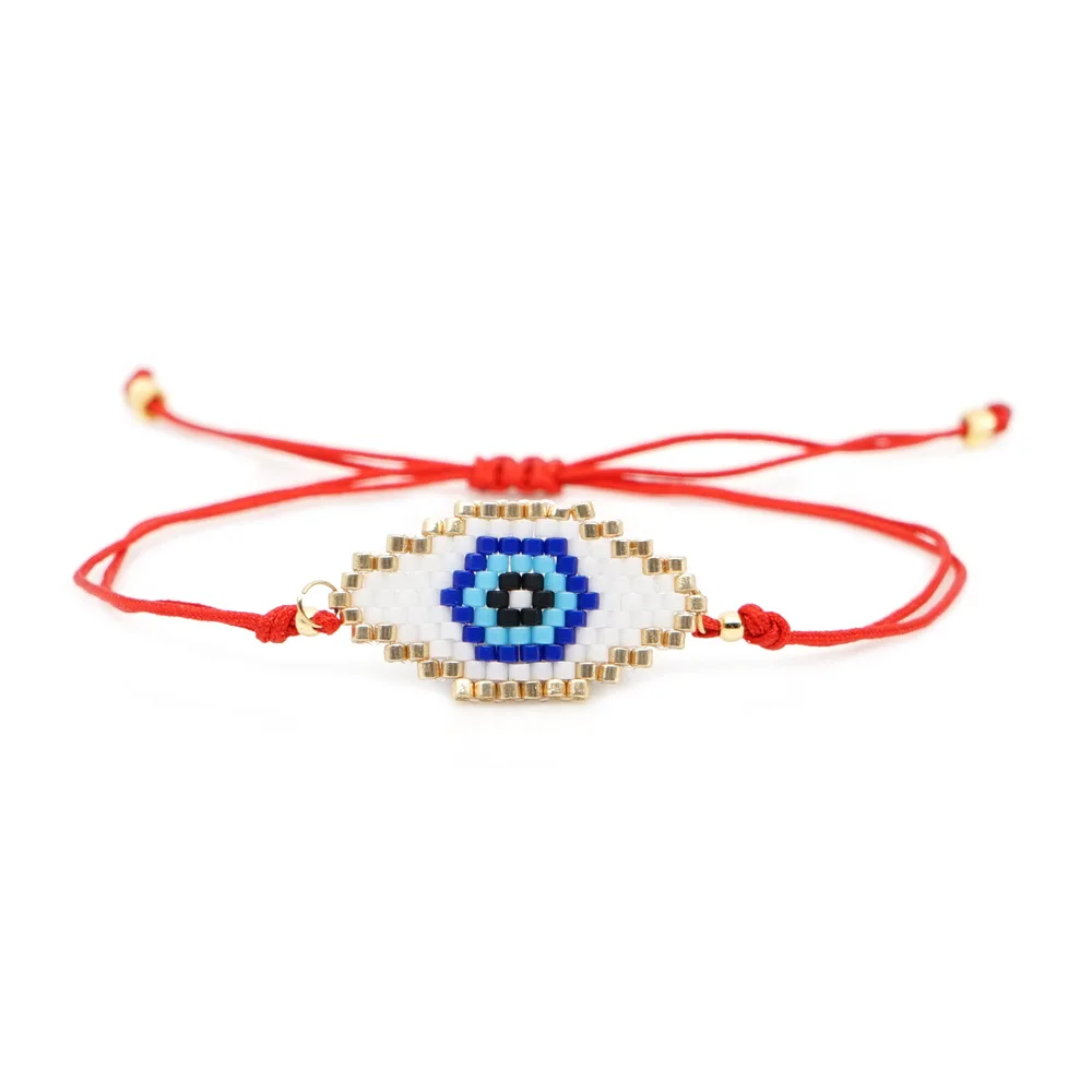 Wholesale Rice Bead Handmade Woven Bracelet Bead Turkey Devil Eyes Bracelets For Women