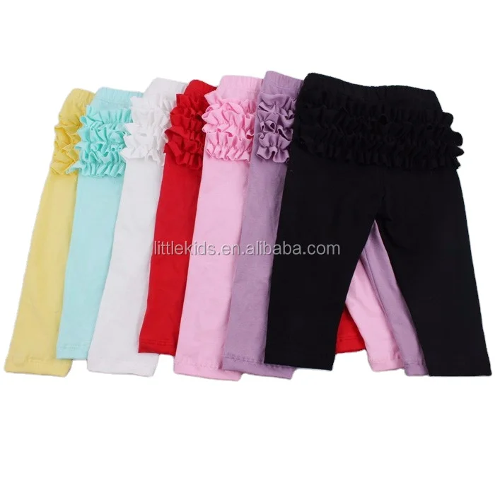 Wholesale High Quality Sew Sassy Baby Girls Triple Ruffle Pants Kid Ruffled Pants