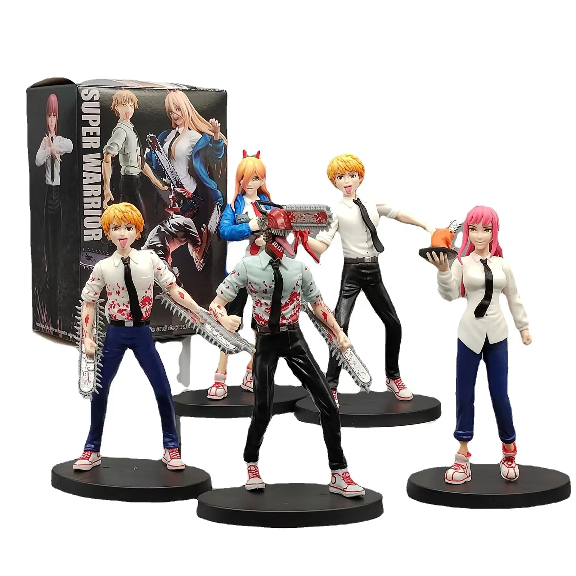 19CM Japan Hot Anime Chainsaw Man Denji Figure PVC Cool Chainsaw Helmet Movable Model Toy Boy Collection Ornaments Gifts