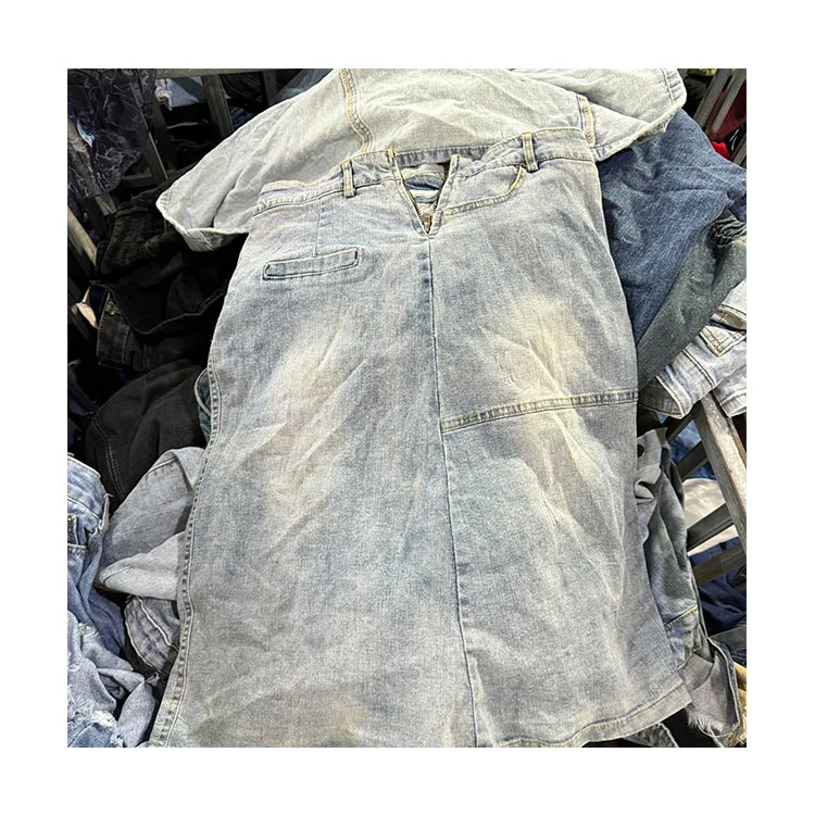 Korean Used Clothing Second Hand Ladies Denim Jeans Skirts Bulk UKAY UKAY Bale Mixed Sizes Types Adults Wholesale Packed Sacks