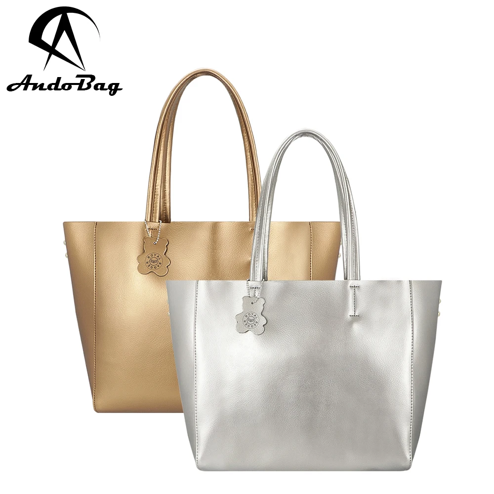 Однотонная Сумка-тоут AndoBag сумка из натуральной кожи роскошная сумка-кошелек с верхней ручкой для женщин композитная 1753