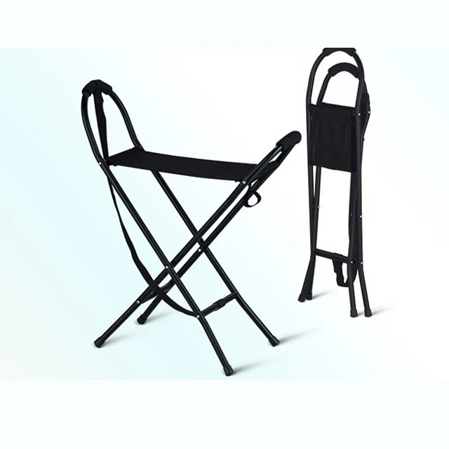 Aluminum alloy portable cane stool folding outdoor wicker chair for the elderly
