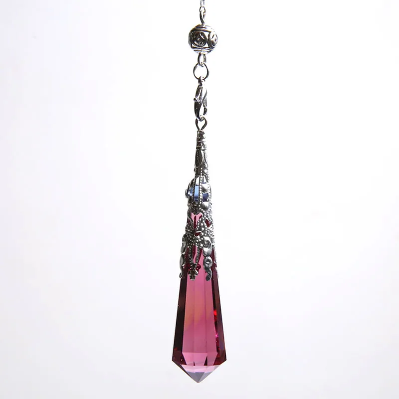 Natural red glass healing crystals Divination Reiki  Meditation Gemstone  Pendulums