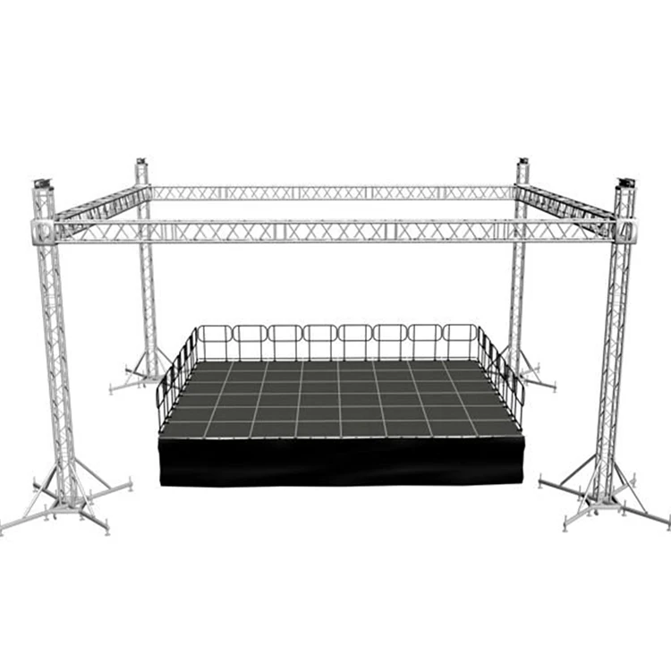 Event stage system with roof dj lighting truss