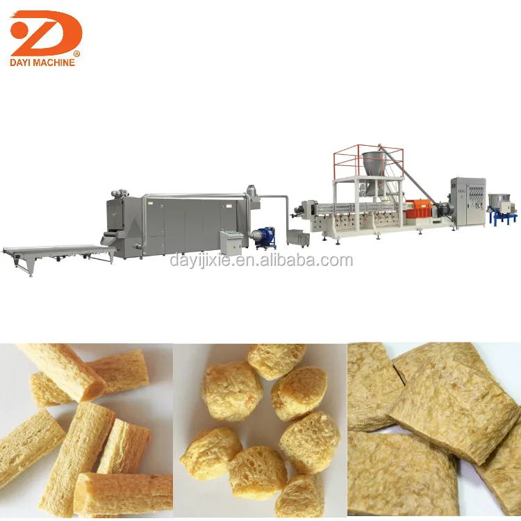 Double screw extruder for industrial TSP soya analog chunks meat analog food processing production line