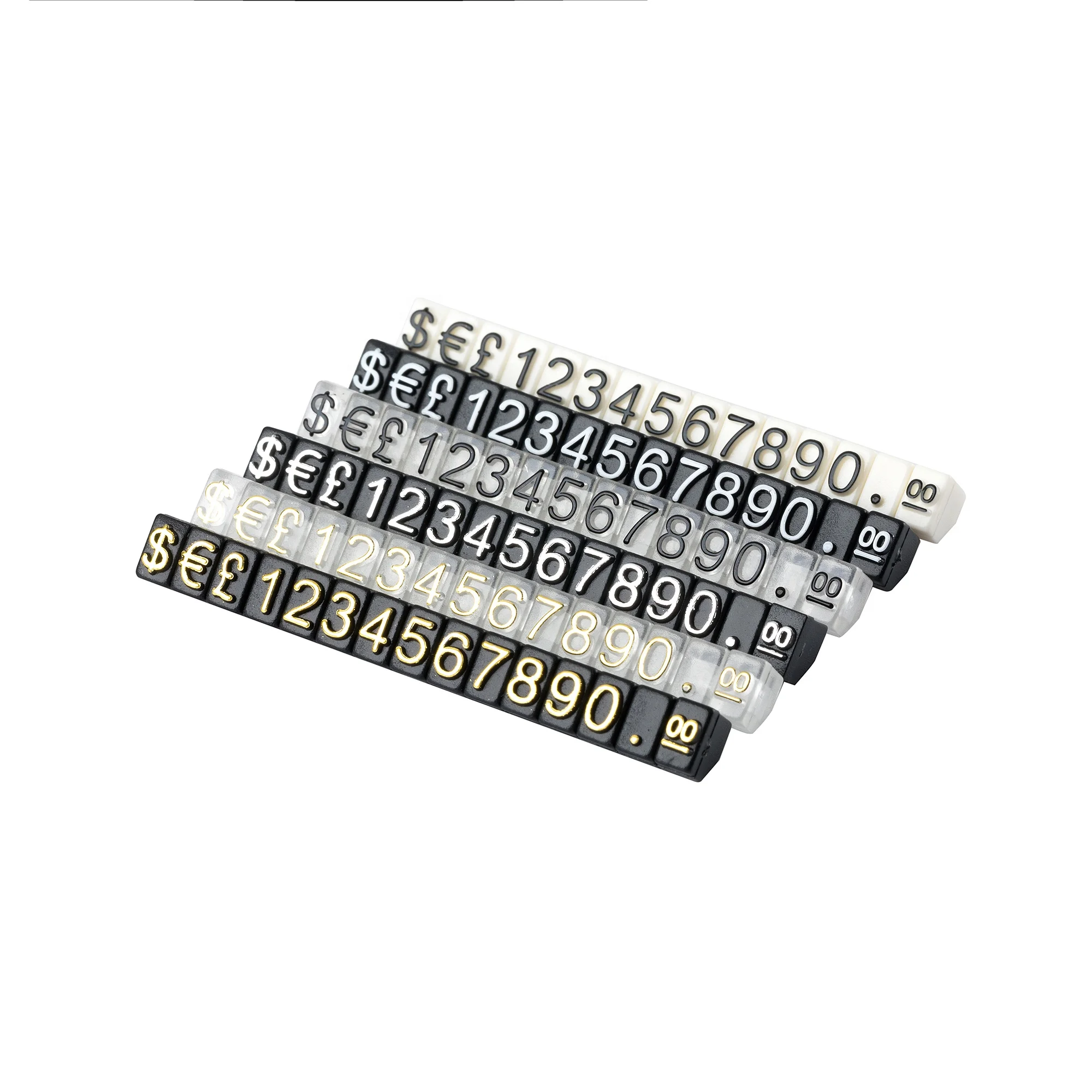 Supermarket Jewelry Pricing Tags Kit Watch Ring Display Euro Price Cubes Number Dollar Gbp Desk Sign for Store Display