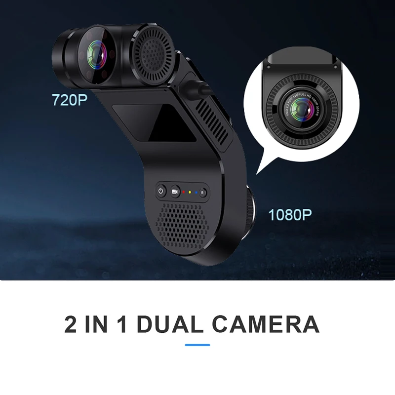 AOEDI D05 Streaming Android Dashcam 4G LTE Real Time Front and Inside Dash Cam with GPS Tracker