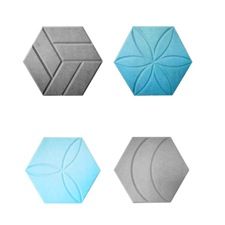 soundproof sound pet hexagon polyester fiber acoustic panel for wall