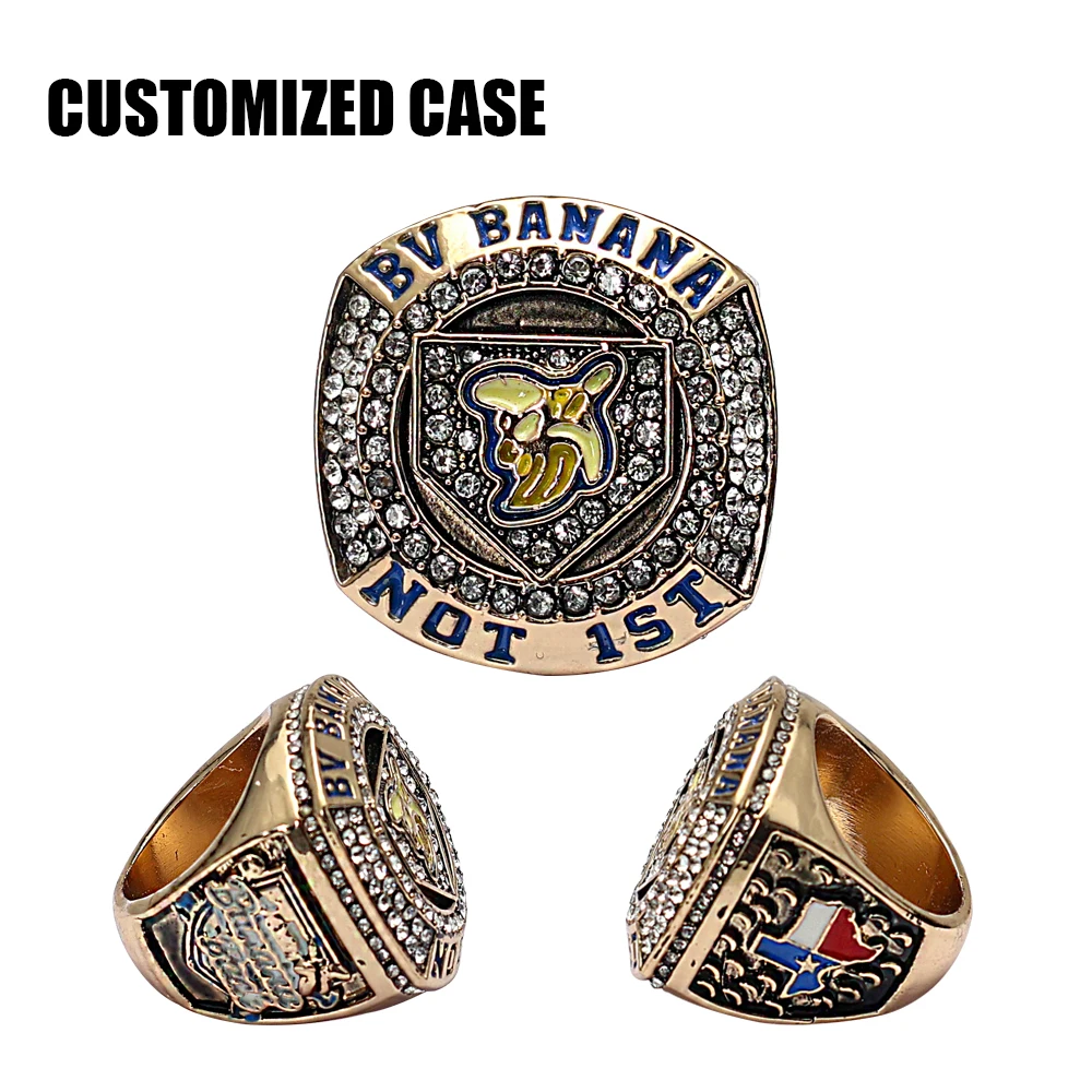 Fashion Custom High Quality NB a Youth Sports Basketball Football Baseball Softball ML B Champion Ring Customized