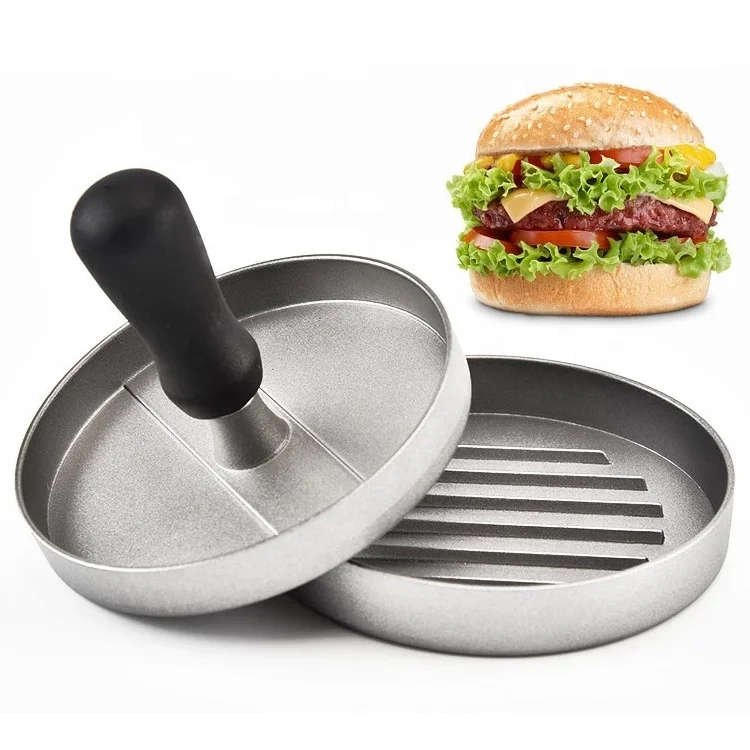 Home Kitchen Aluminum Meat Beef Grill Hamburger Patty Maker Burger Cooking Mould Meat Press Tools Burger Maker Mold
