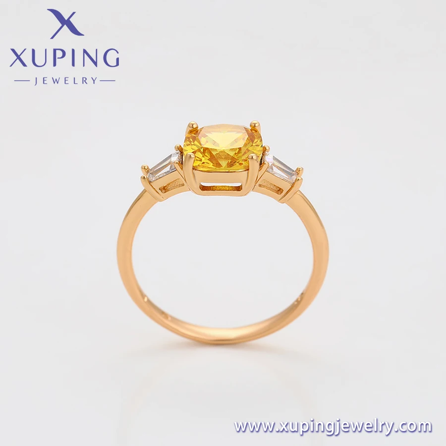 14R24061501 Xuping Jewelry Fashion Jewelry Rings With Yellow Square Zircon Diamond 18K Gold Plated Wholesale Women Dainty Ring