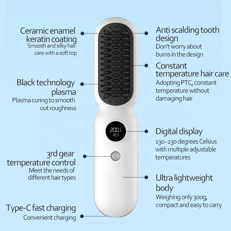 Plasma hair straightener straight hair comb automatic curling iron curling iron multifunctional infrared hot air comb
