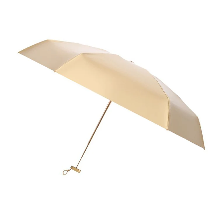 Lightweight Windproof Ultra UV 5 Folding Lady Woman Coating UV UPF Protection Mini Pocket 5 Folding Umbrella