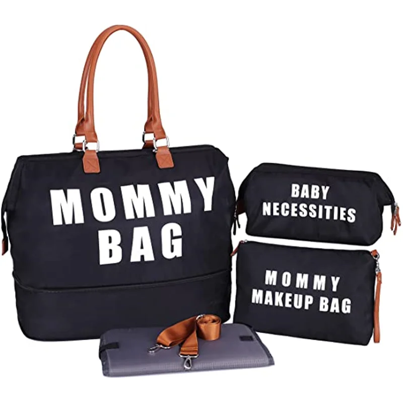 Functional Extra Large Baby Diaper Tote Bags Set Portable Carrying 5 In 1 Mommy Hospital Bag