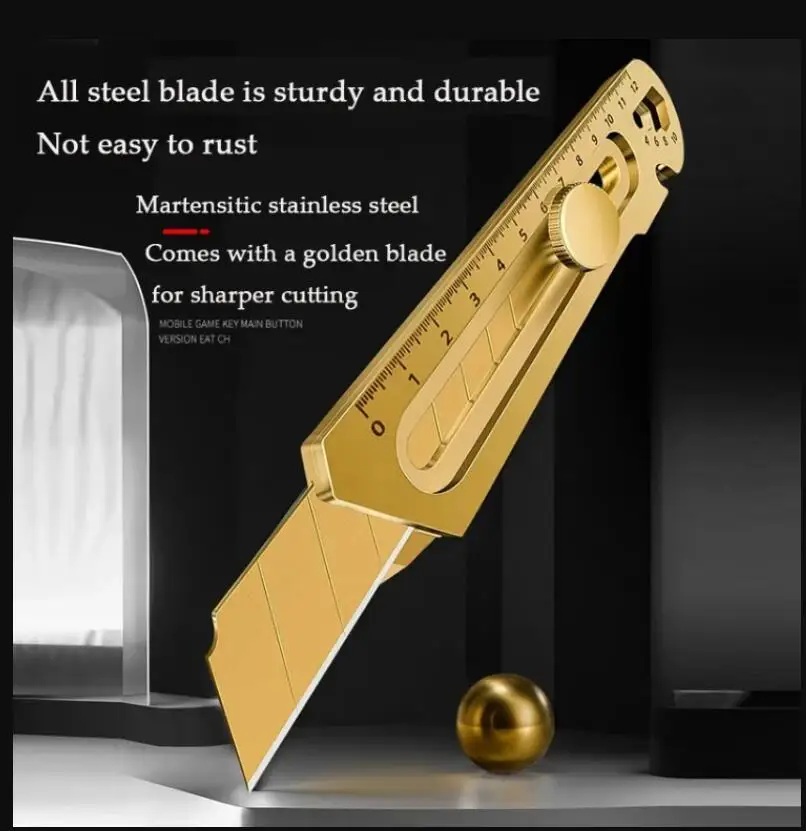 Utility Knife 6 in 1 Stainless Steel 18/25mm Multi Cutter  Grade Snap Off Heavy Duty Art Crafts Carbon Leather Wallpaper