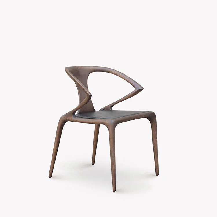 Cot-10 chair Japanese designer Nordic armchair dining chair high end solid wood leather book chair