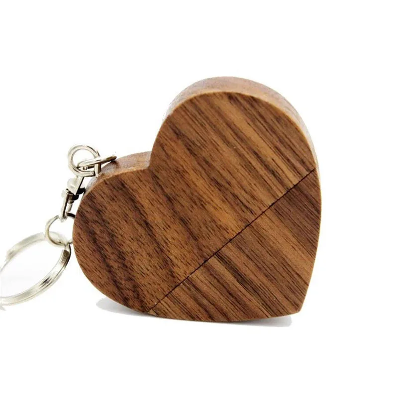 Wooden Creative Love USB Fashion Heart Shaped customized USB Flash Drive