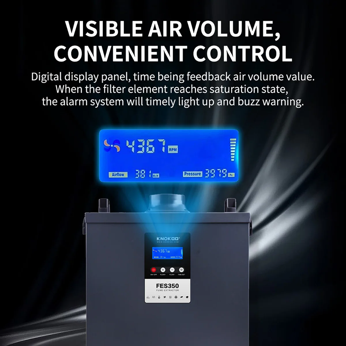 KNOKOO 350W Co2 Laser Smog Soldering Fume Extractor FES350 Dust Collector Smoke Absorber Purifier Hair Salon Fume Extractors