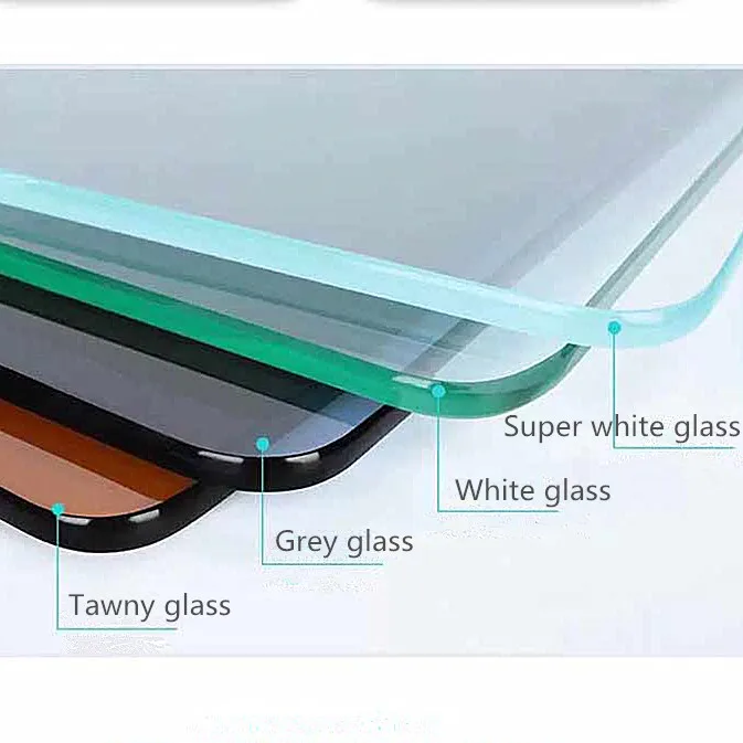 5mm-12mm colored float smoke black ash tempered glass size custom desktop glass