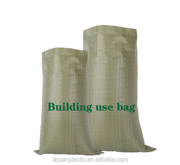 
wholesale 50 kg green color plastic pp woven polypropylene packaging woven bags 