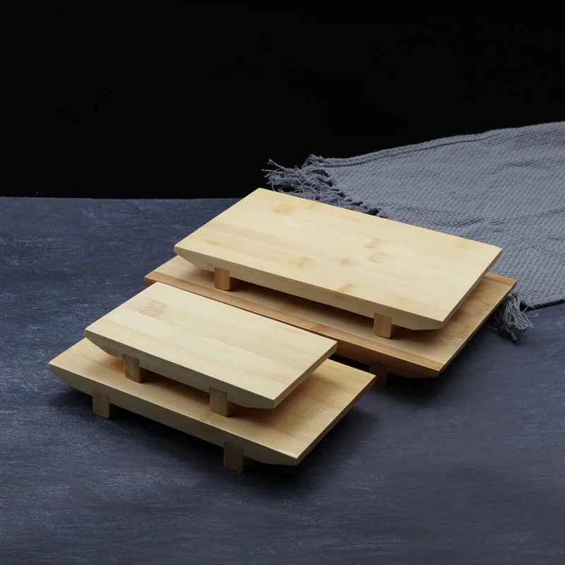 Japanese Hot Selling Creative Tableware Bamboo And Wood Sushi Board Rectangular Table Square Sushi Tray