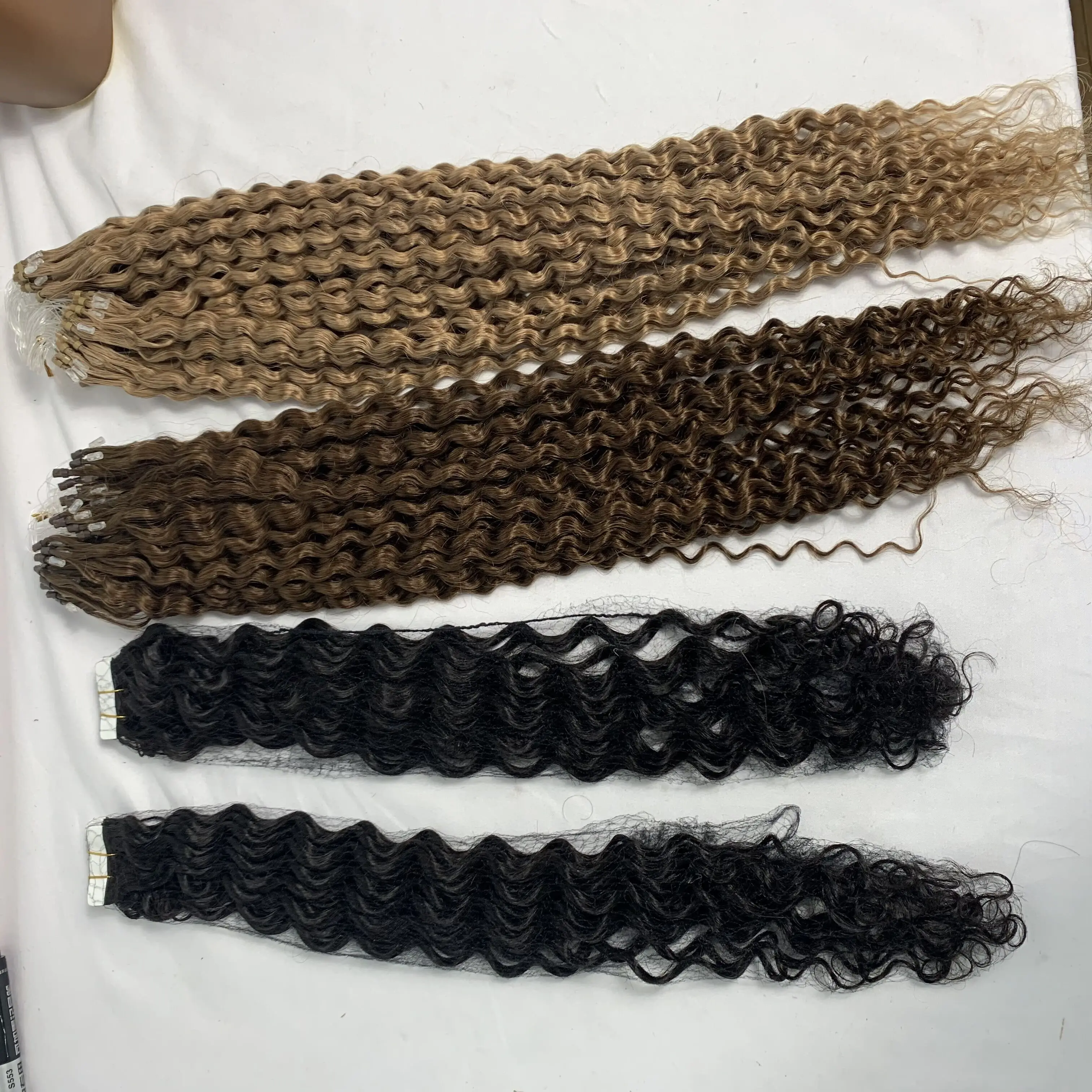 Nano Micro Ring Human Hair Micro Beads Weft Hair Extensions Remy Micro Loop Links Hair Extensions