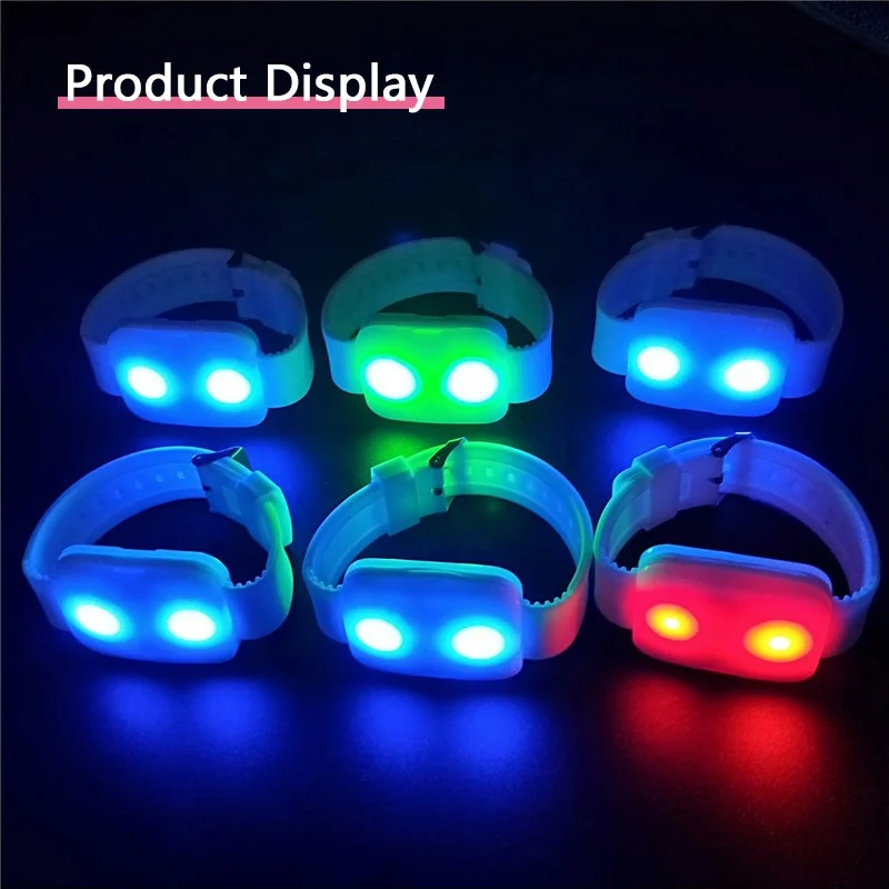 Night Party Supplies LED Glow Wristbands Blink Luminous Lighting Flashing Customized LED Glow Bracelets