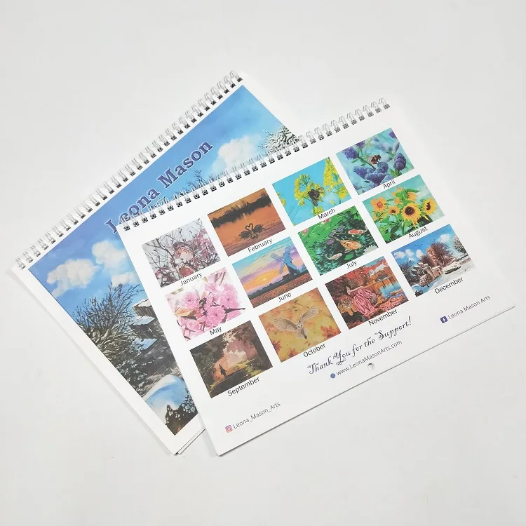 Attractive In Price And High Quality Elegant Custom Design Size Color Laminated English Wall Calendar Printing