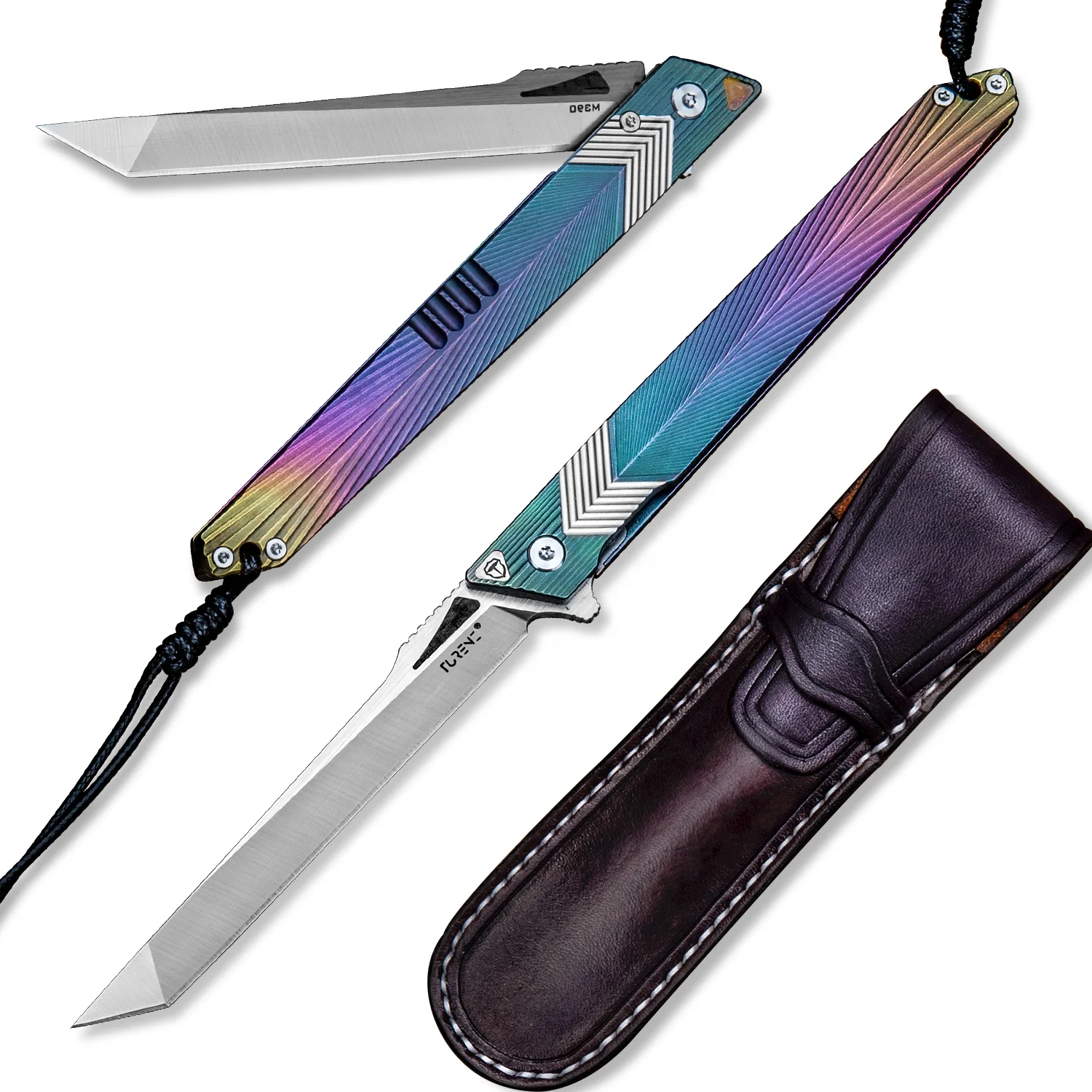 4in M390 Steel Blade Titanium Handle EDC Folding Hunting Knives for Men Outdoor Survival Tactical CEO Gentlemen Pocket Knife