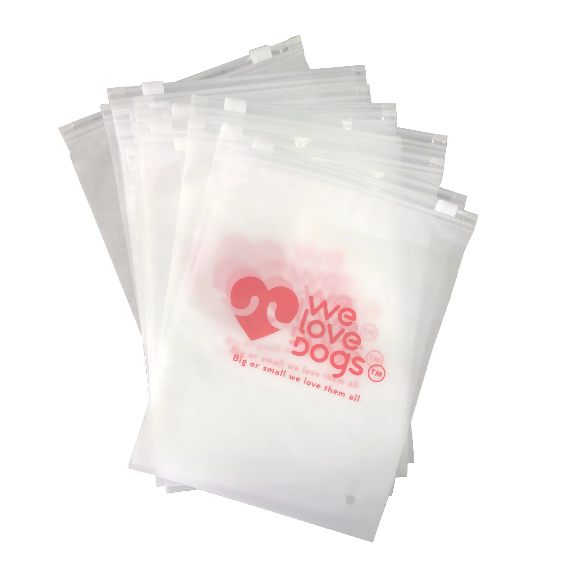 Small Reclosable Resealable Frosted CPE Plastic Poly Bags With Slide Ziplock