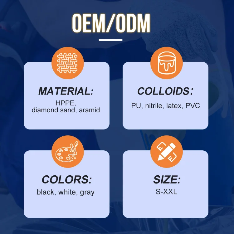 XINGYUProtection Kitchen Safety Work Gloves Anti Cut Proof Gloves  18G HPPE PU  Cut Resistant Hand Glove