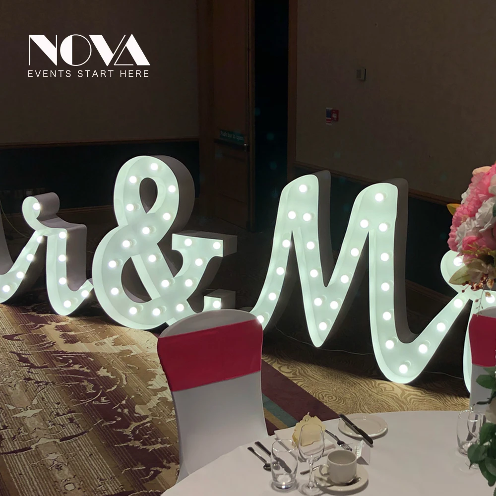 Custom Giant Love Led Letter Sign Light Mr Mrs Led 4ft Marquee Sign Letters